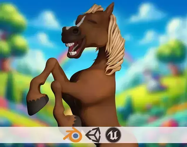 Happy toon Hooves Cartoon Horse 3D Model
