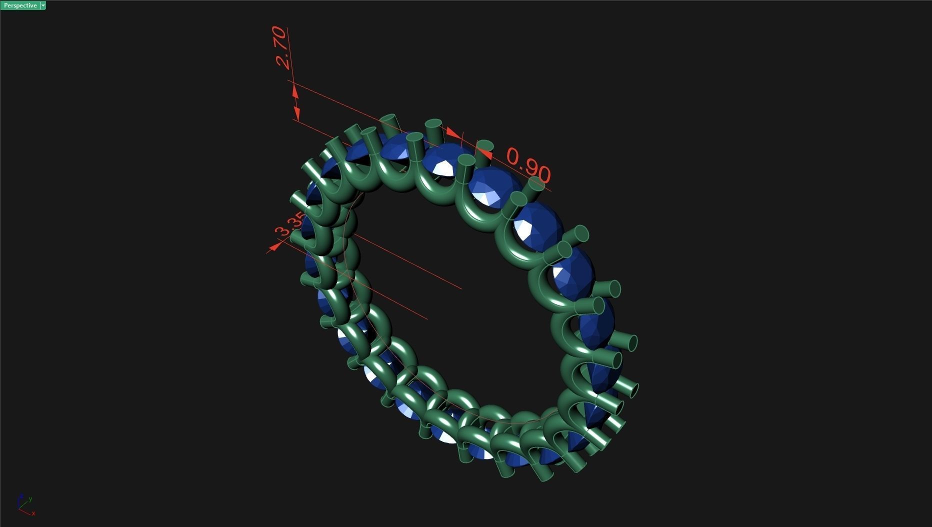 Ring 175 3D print model U share prong ring 3D print model_12