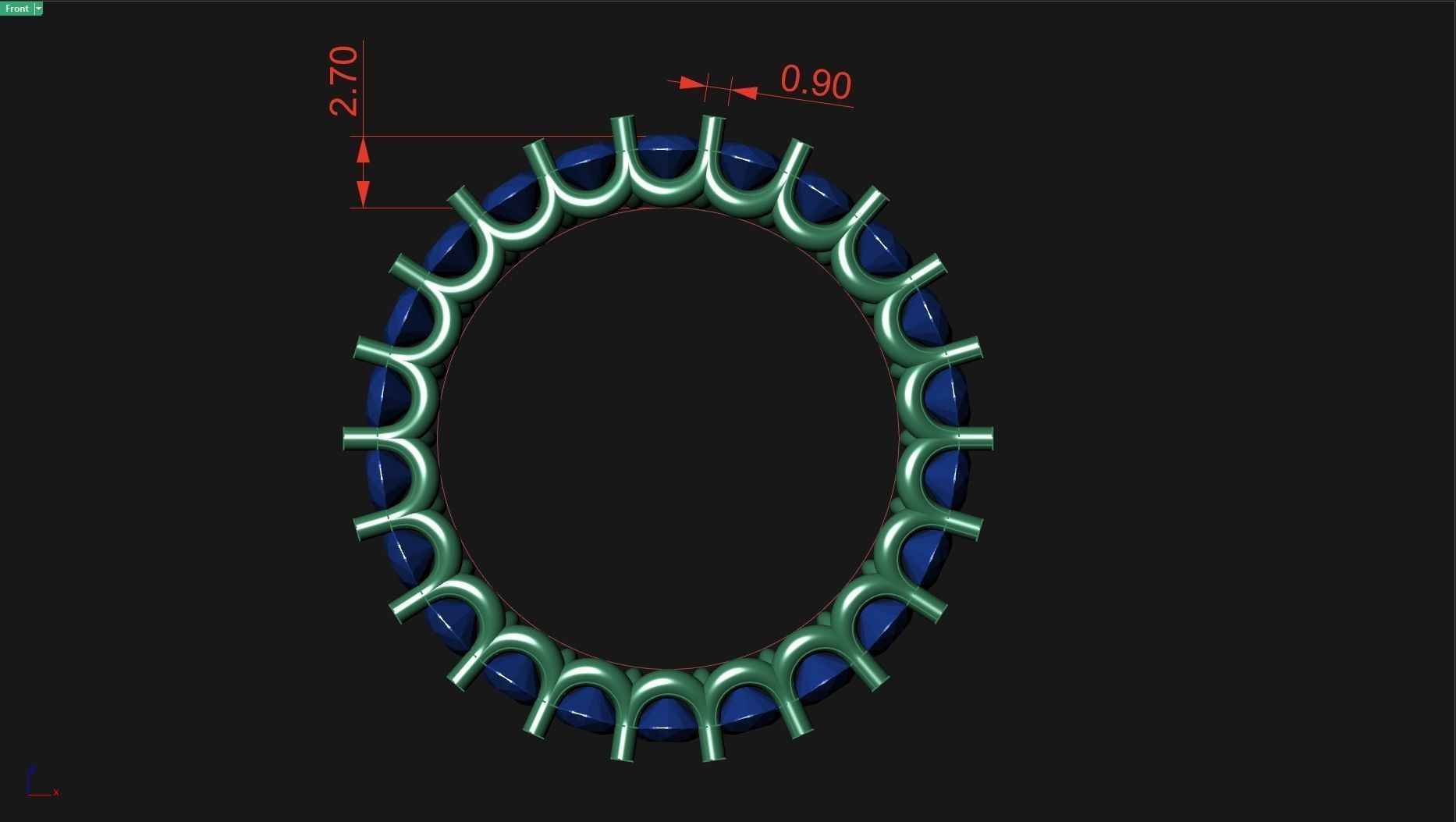 Ring 175 3D print model U share prong ring 3D print model_9