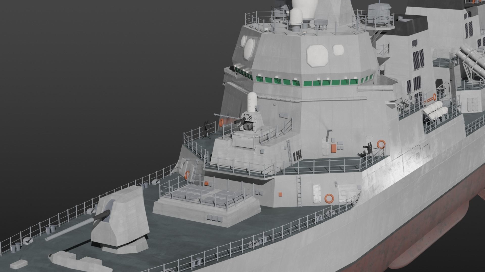 JMSDF Akizuki class destroyer 3D model_9