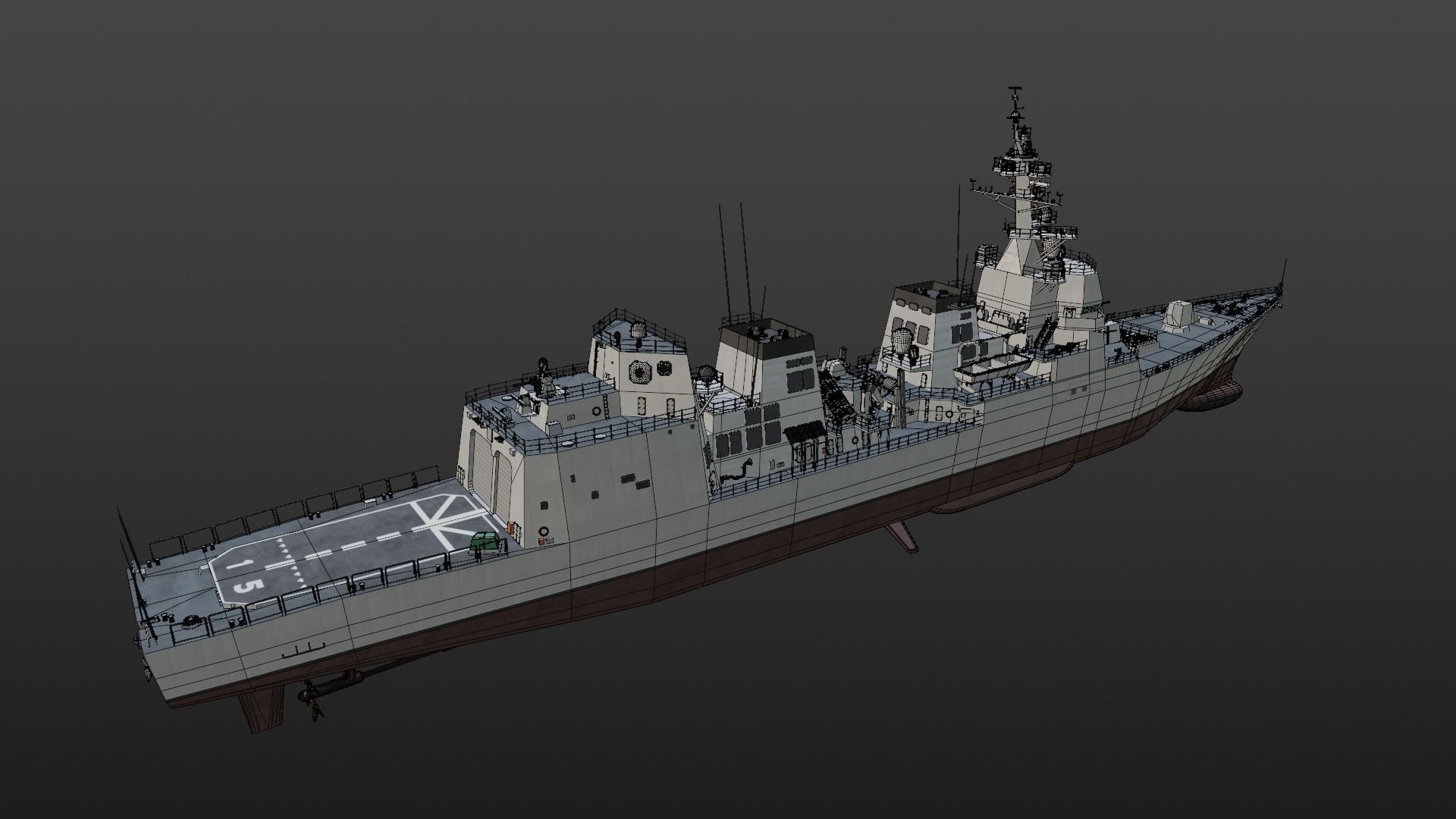 JMSDF Akizuki class destroyer 3D model_14