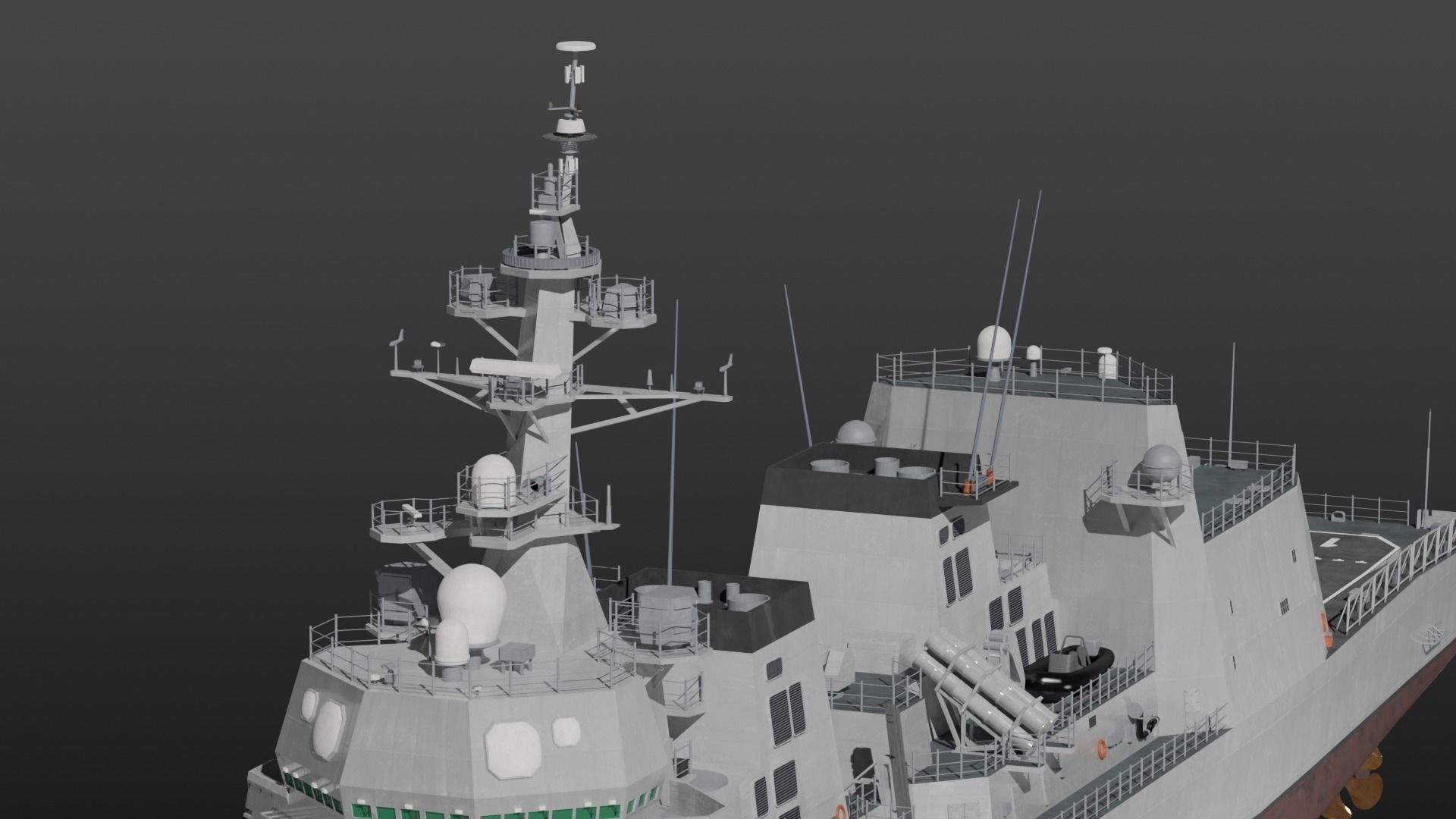 JMSDF Akizuki class destroyer 3D model_12