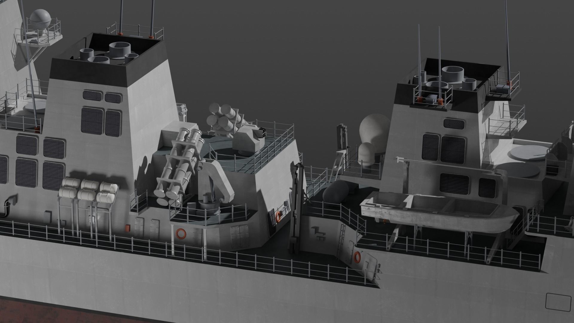 JMSDF Akizuki class destroyer 3D model_10