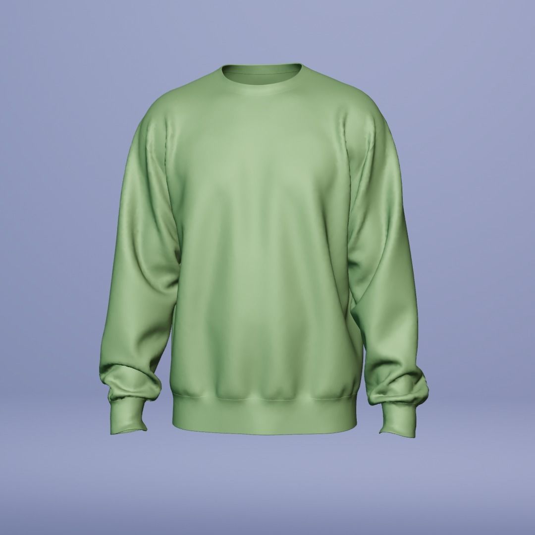 Sweatshirt rib waist with Walking and 360 animation 3D model_6