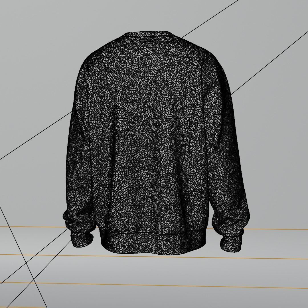 Sweatshirt rib waist with Walking and 360 animation 3D model_5