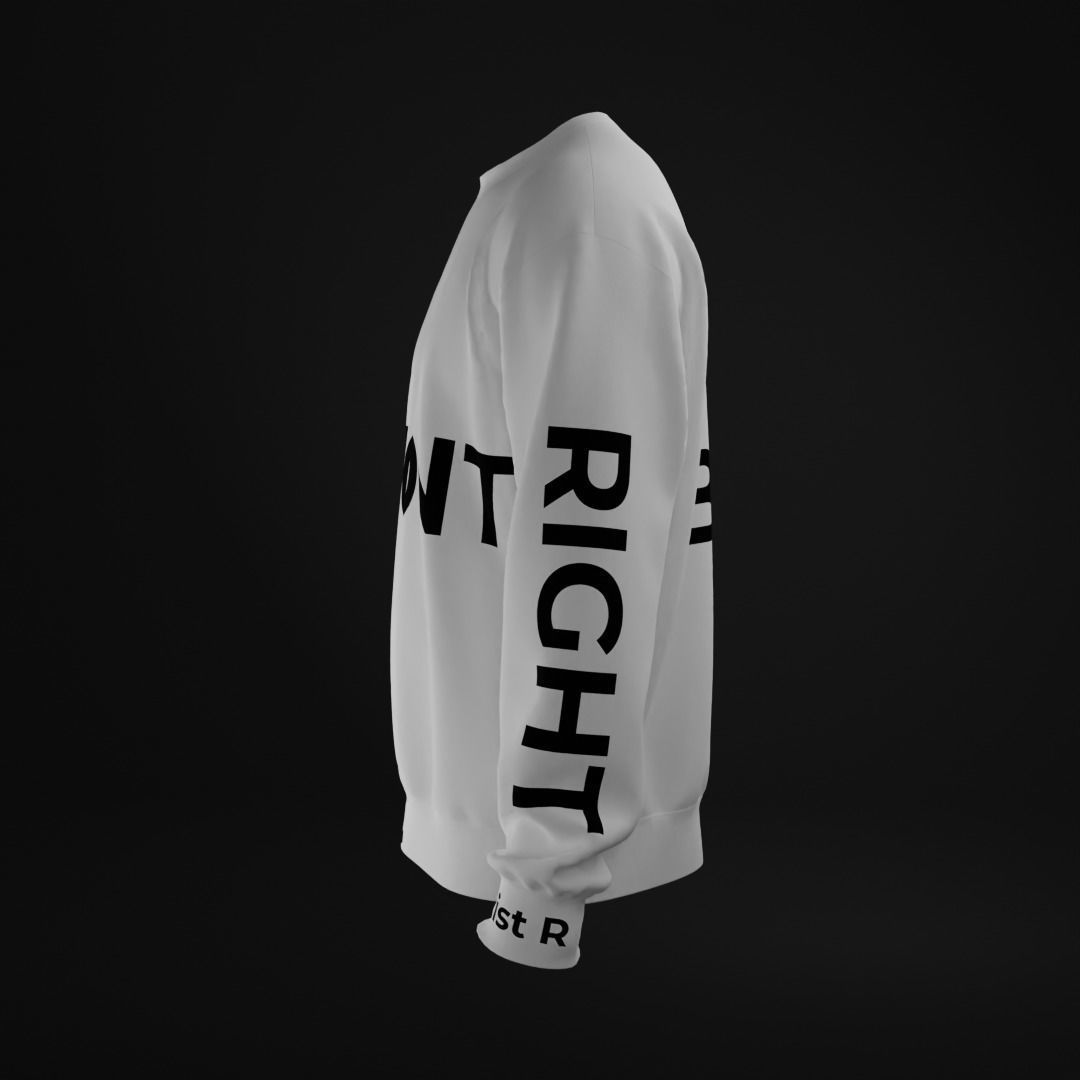 Sweatshirt rib waist with Walking and 360 animation 3D model_3