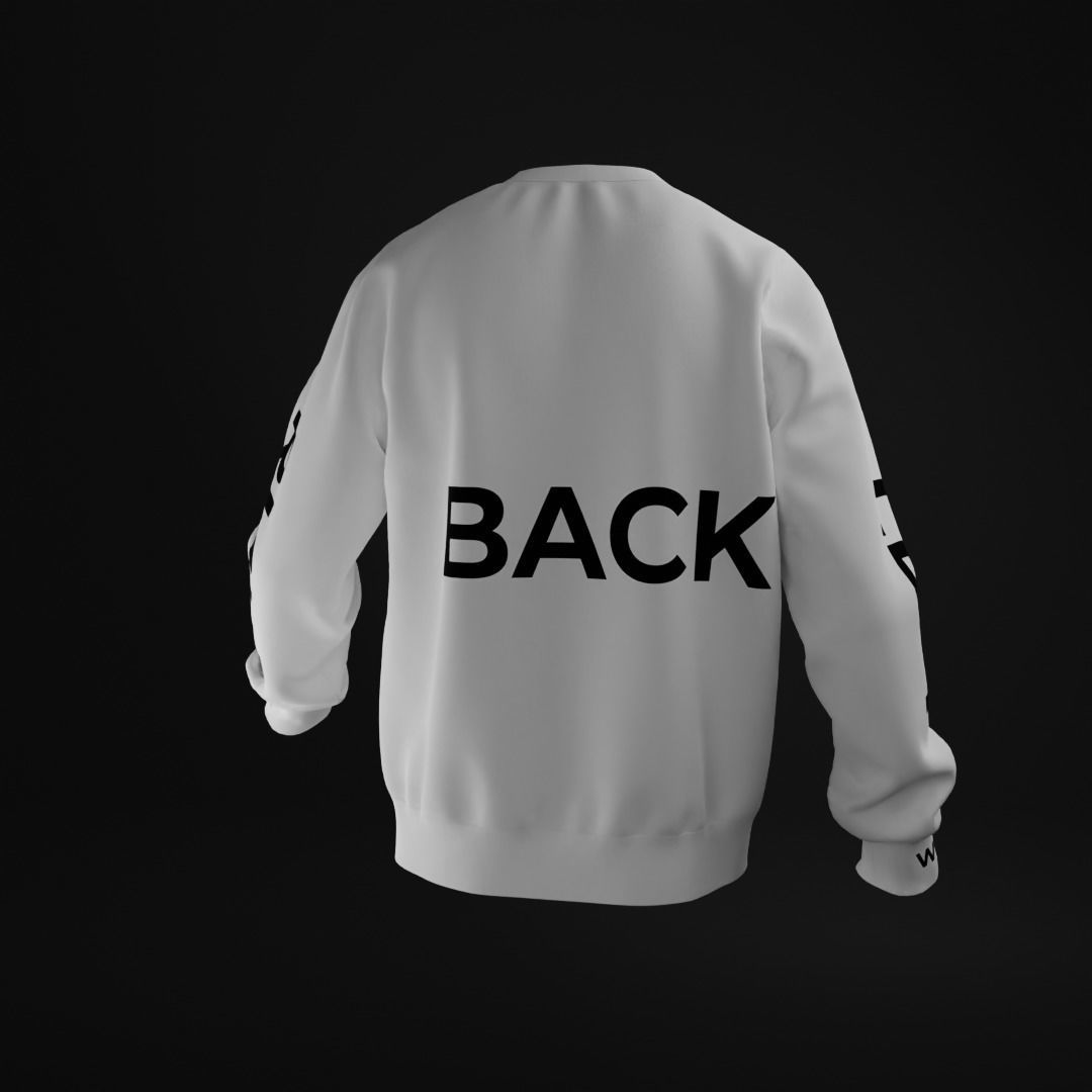 Sweatshirt rib waist with Walking and 360 animation 3D model_2