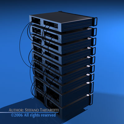 Server stack of servers 3D model_6