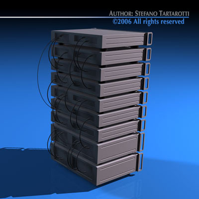 Server stack of servers 3D model_3