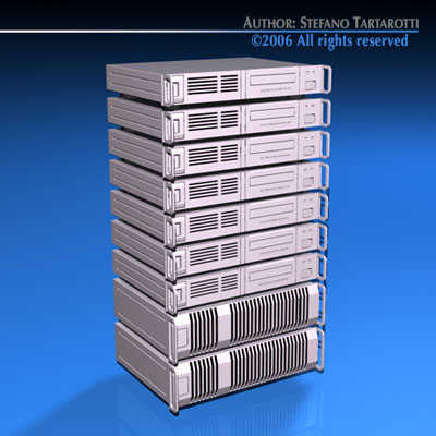 Server stack of servers 3D model_1