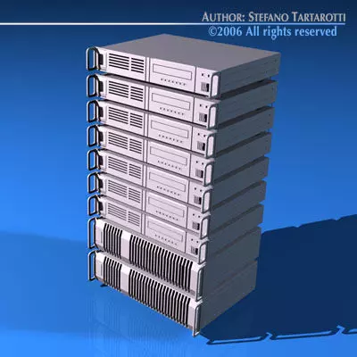 Server stack of servers 3D model_0
