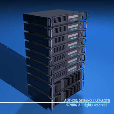 Server stack of servers 3D model_5