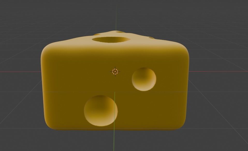 Simple cheese slice Free 3D model_2
