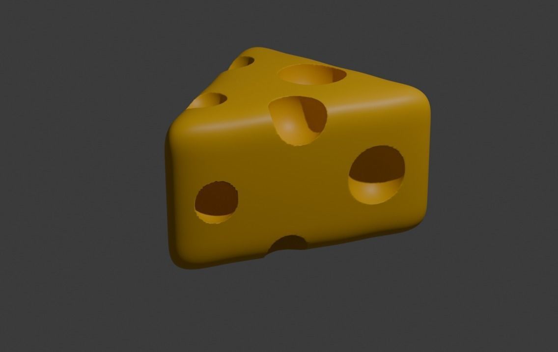 Simple cheese slice Free 3D model_4