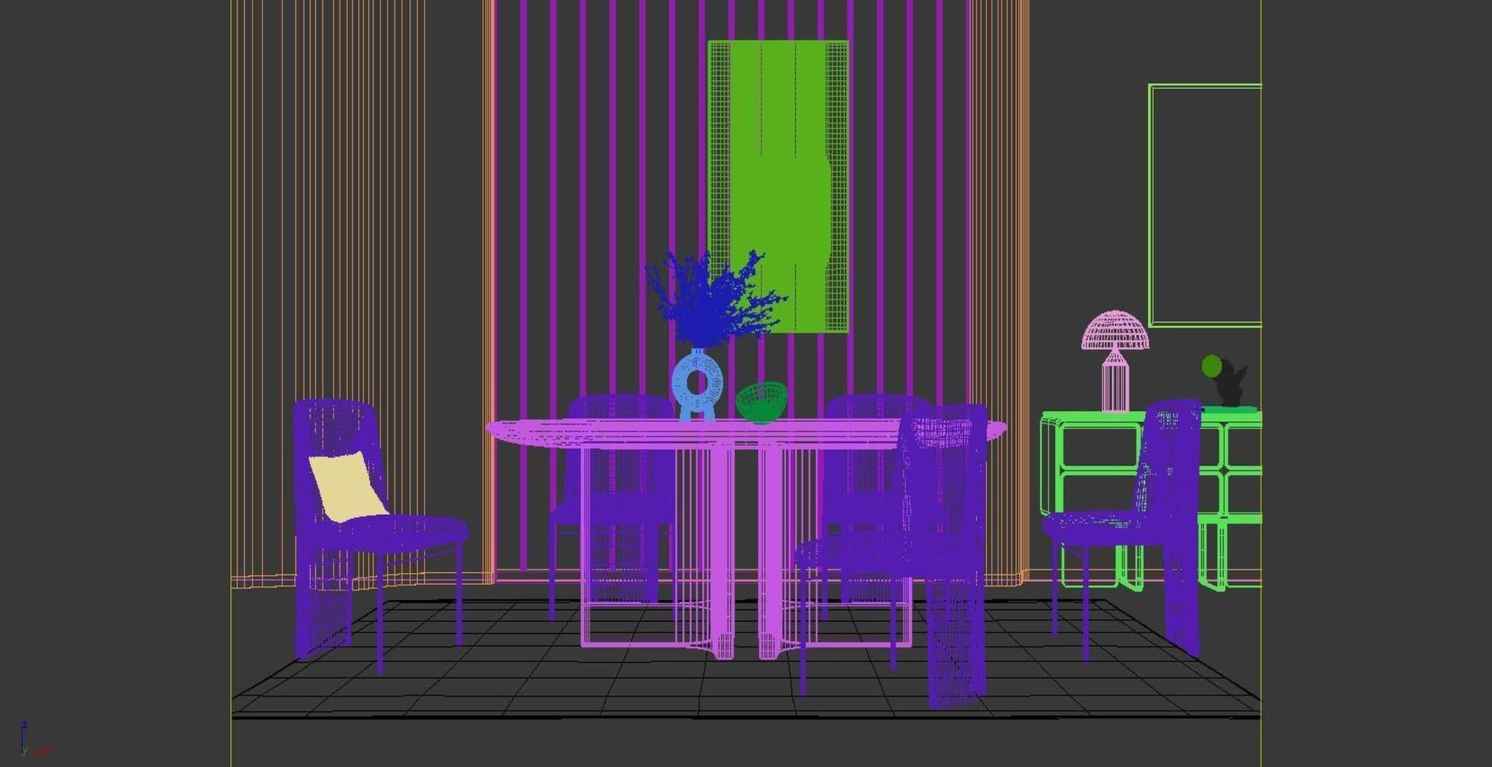 and dining table chair Modern 3D model_6