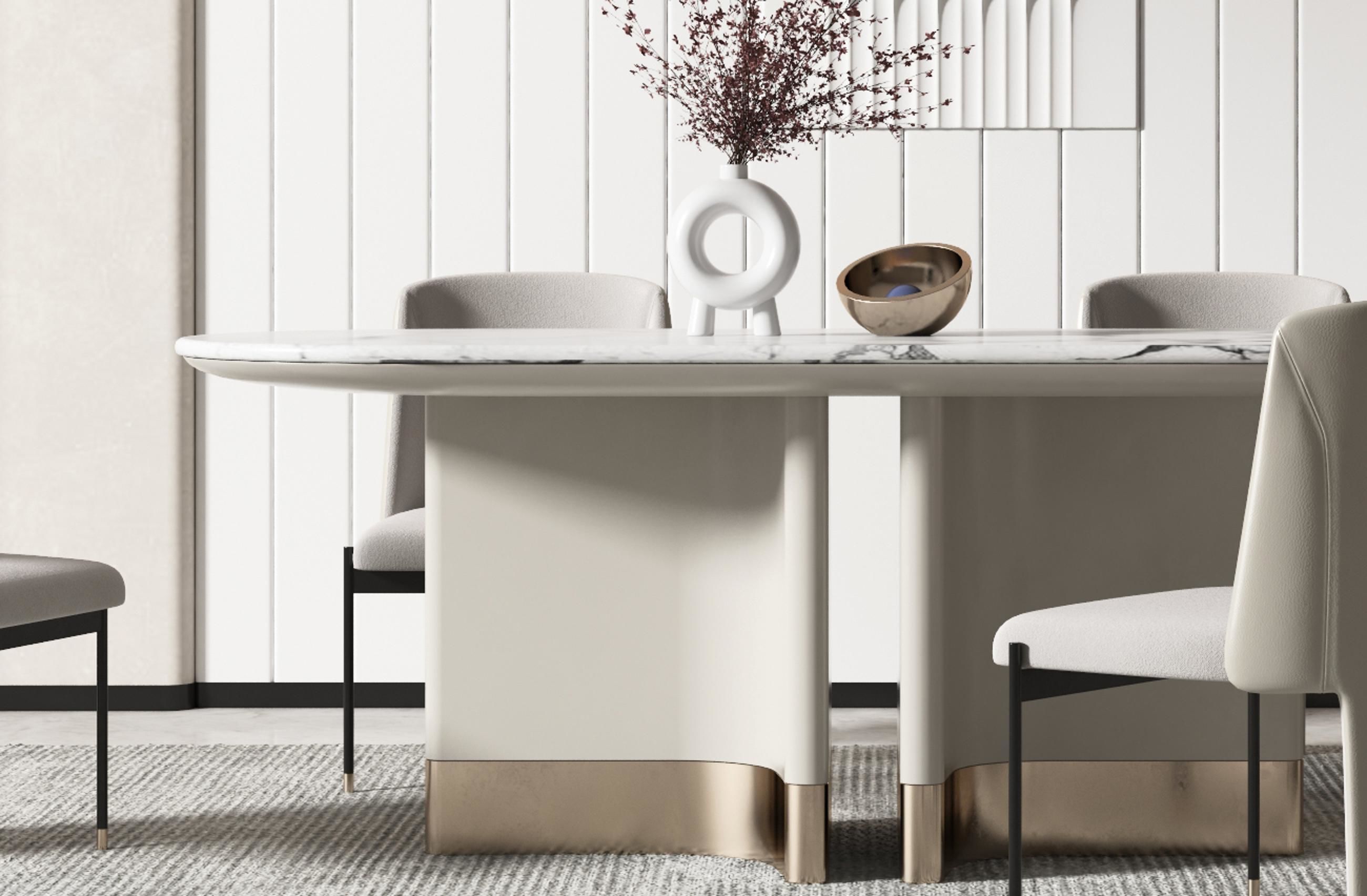 and dining table chair Modern 3D model_1