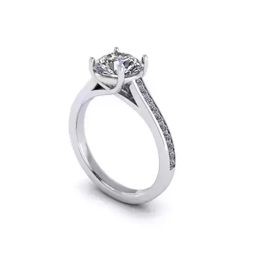 Solitaire Diamond Wedding Ring R142