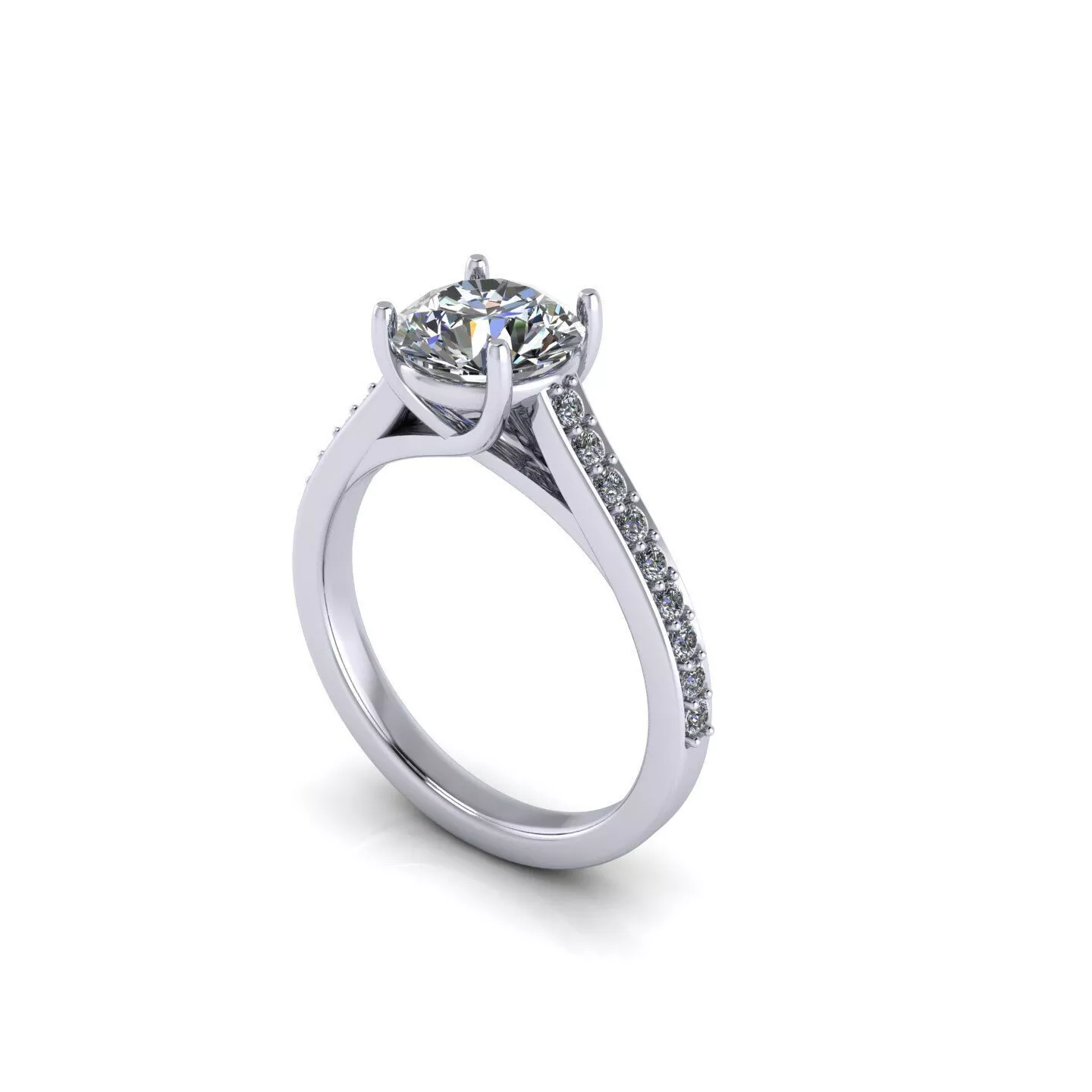 Diamond Wedding Ring R129 3D print model