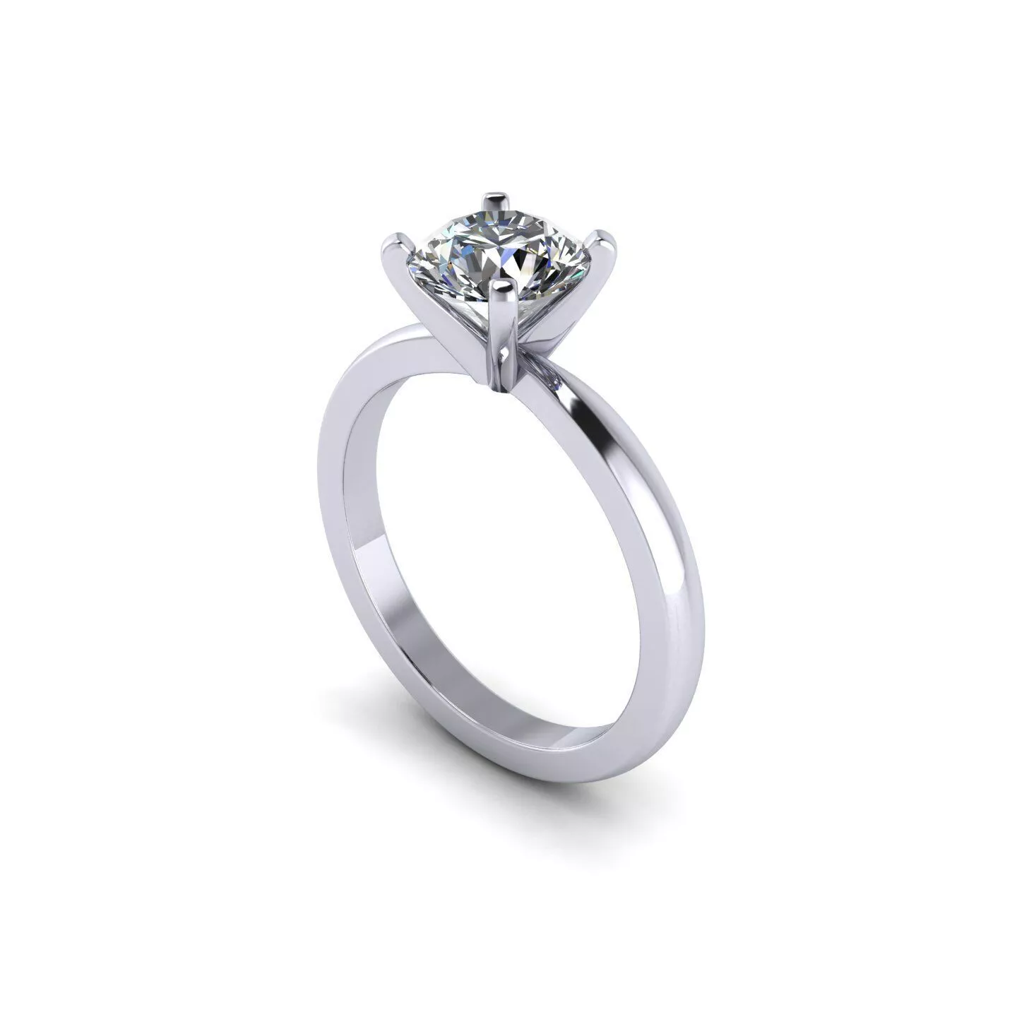 Solitaire Women Diamond Engagement Ring R129 3D print model