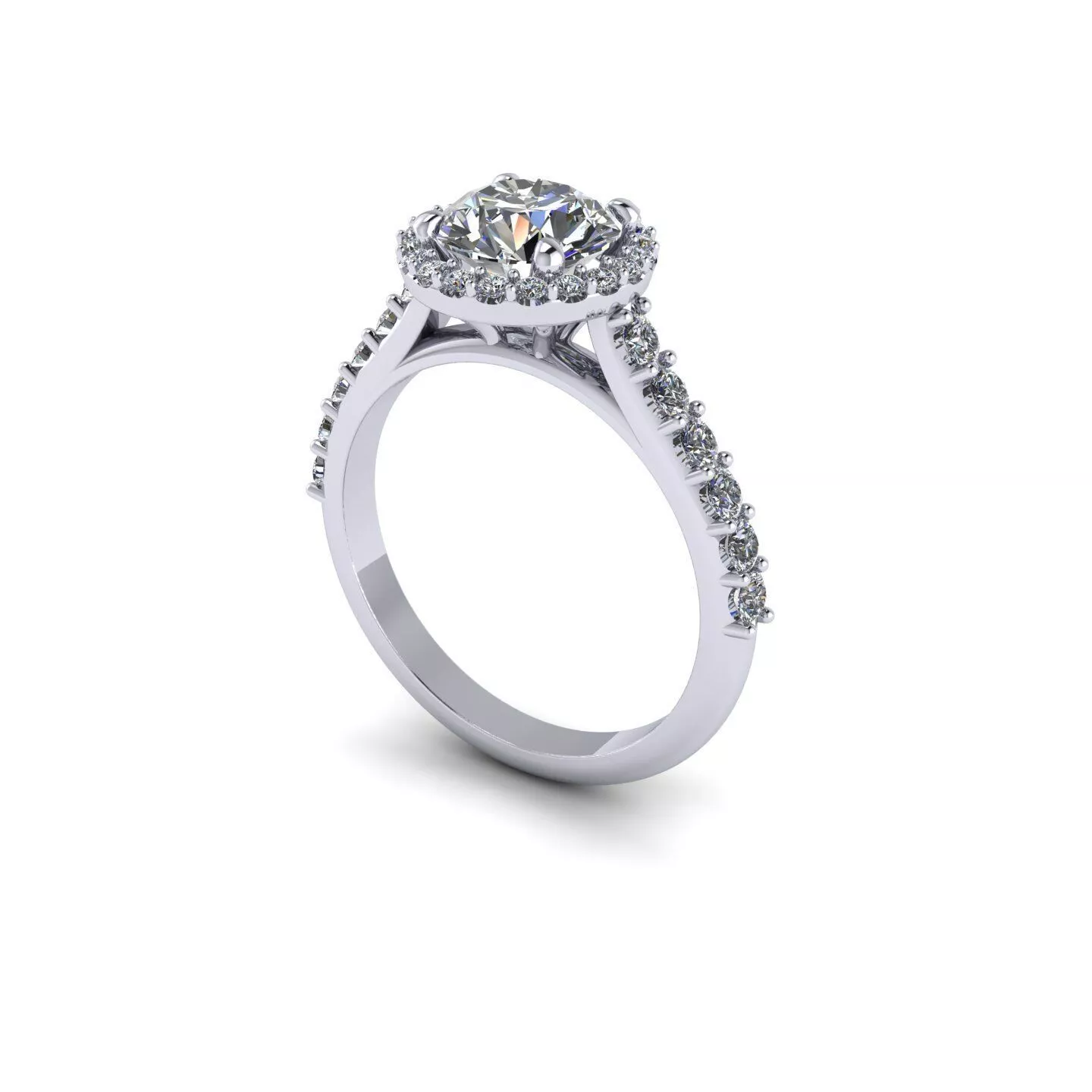 Diamond Wedding Ring R126 3D print model