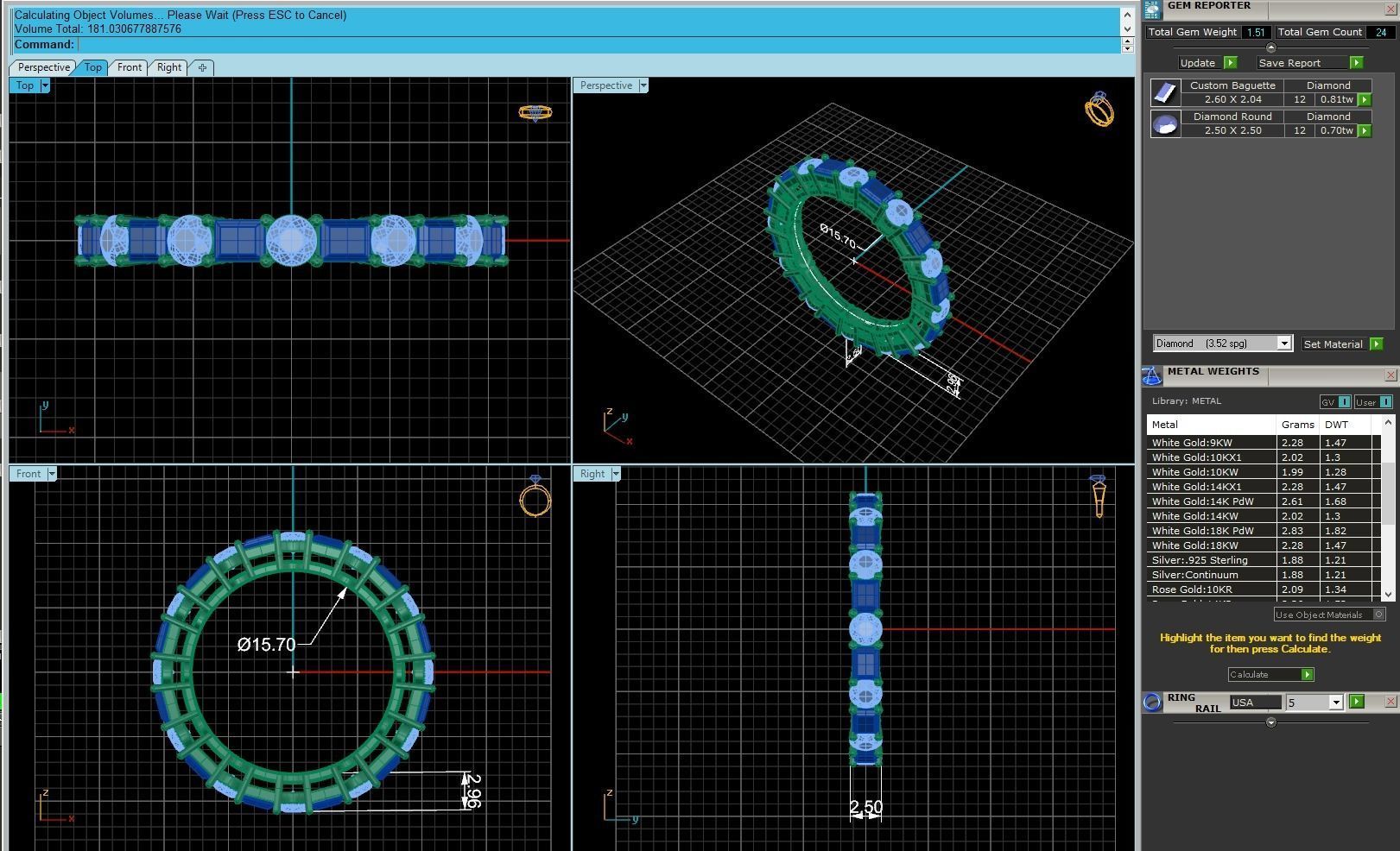 Matching Diamond Ring Package P2 3D print model_3