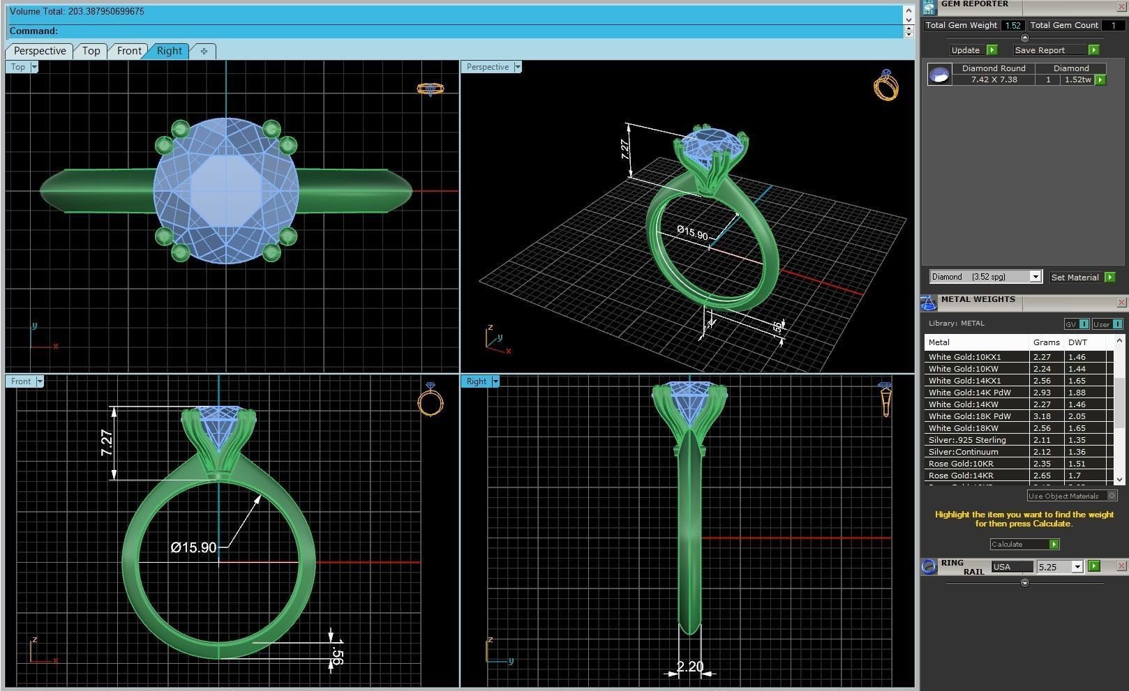 Matching Diamond Ring Package P2 3D print model_2