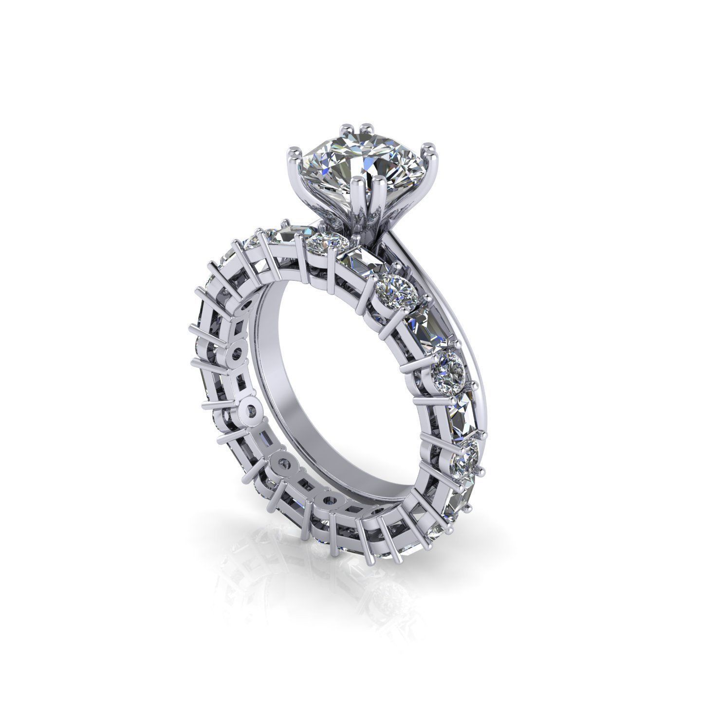 Matching Diamond Ring Package P2 3D print model_5