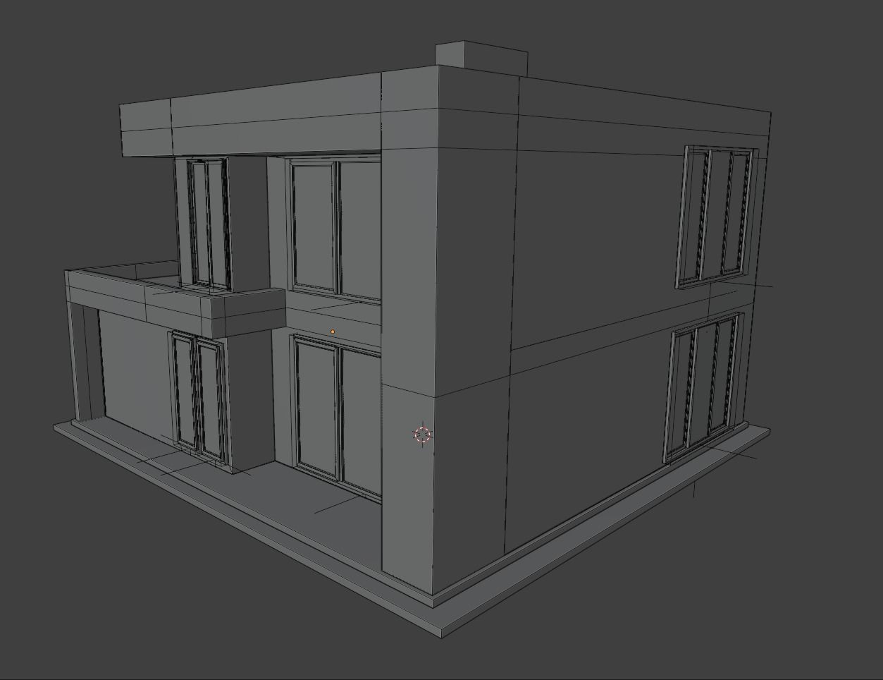 Exterior house model Free low-poly 3D model_2