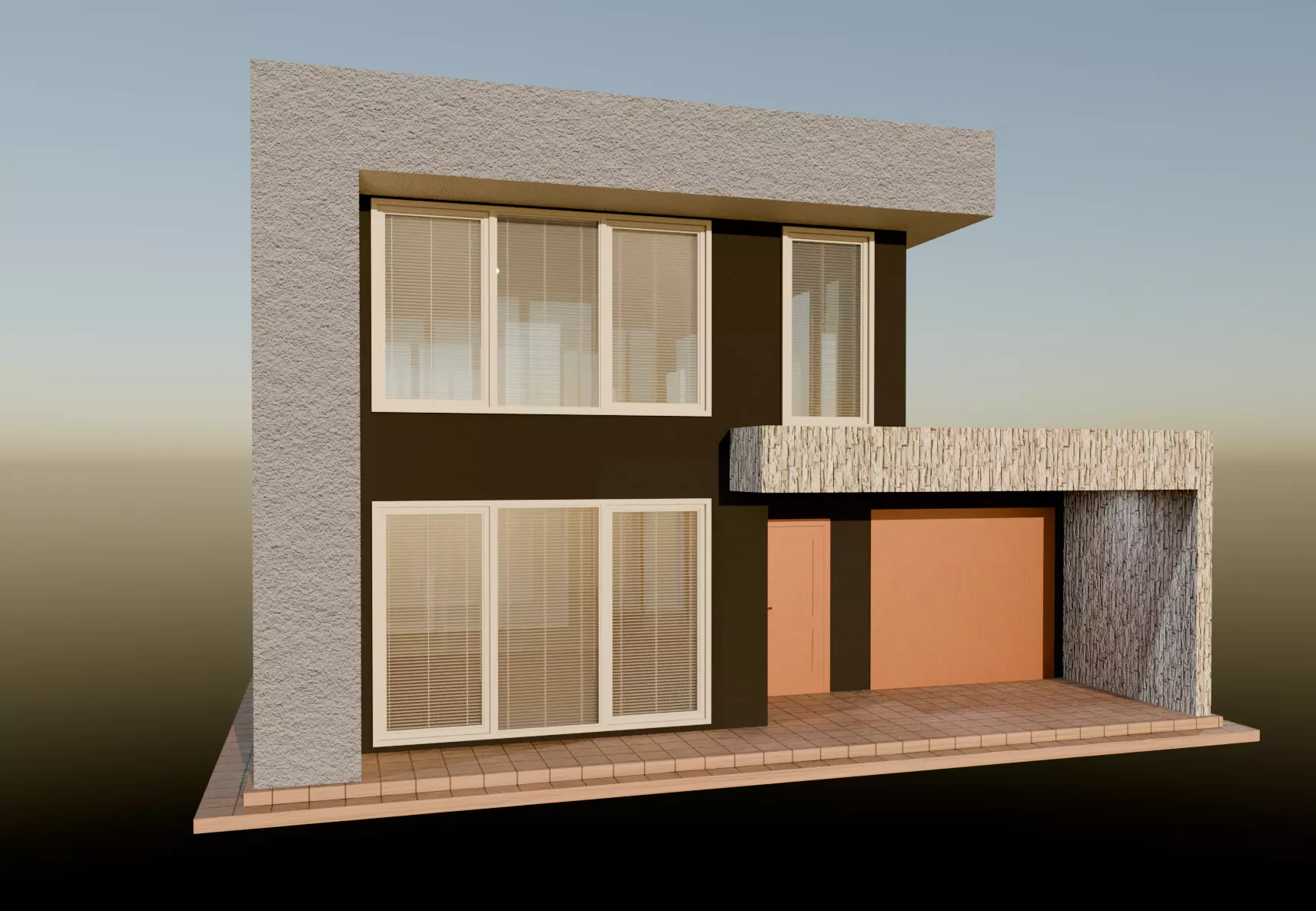 Exterior house model Free low-poly 3D model_0