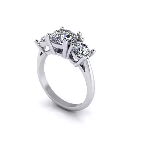Three-stone Women Diamond Ring R91