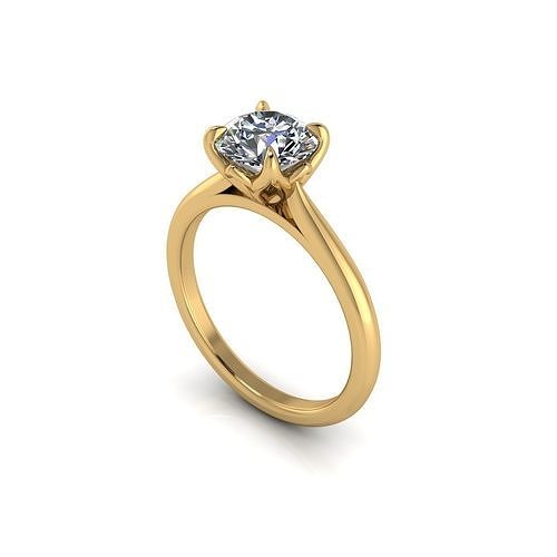 Solitaire Women Diamond Ring R33 3D print model