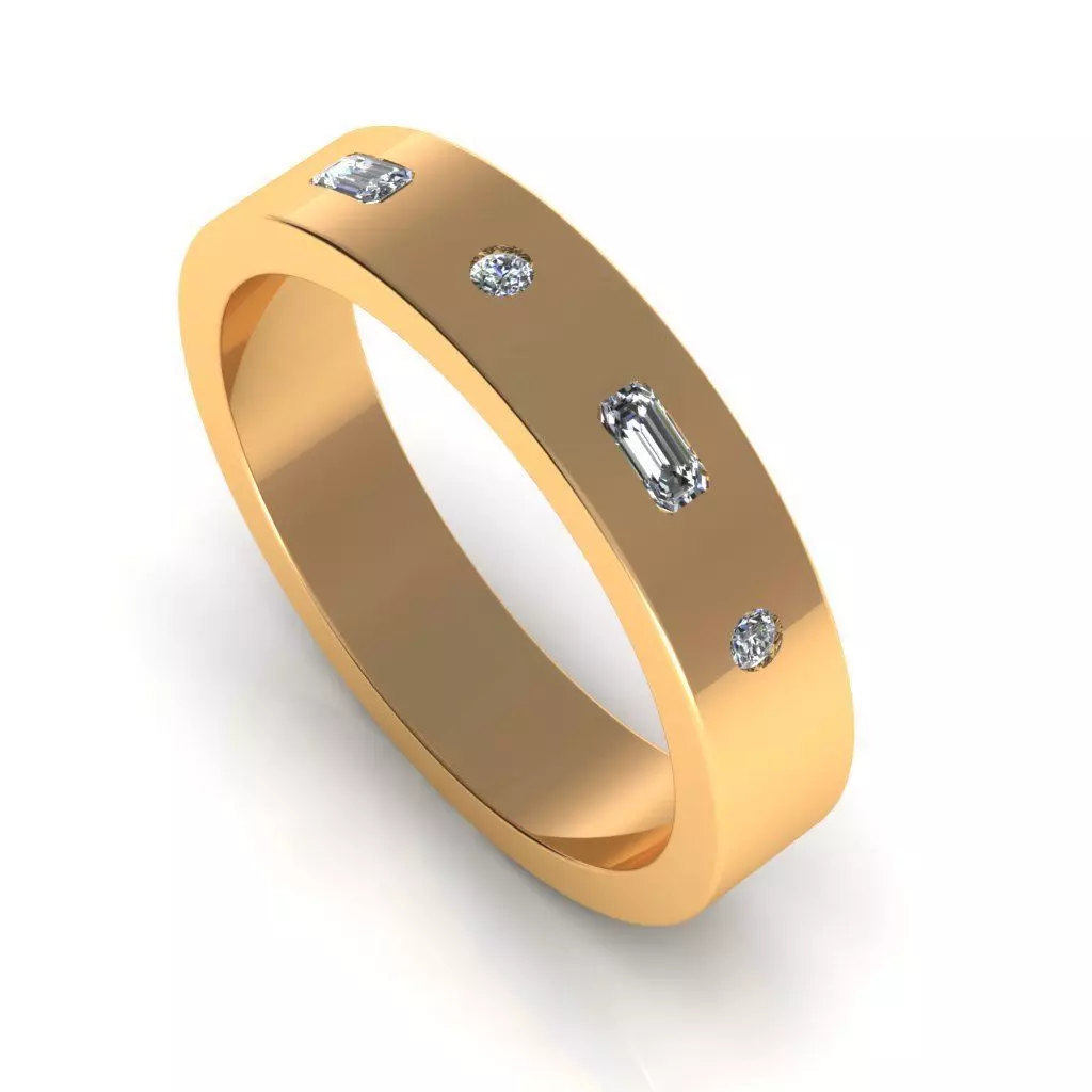 Men Diamond Ring R4 3D print model_0