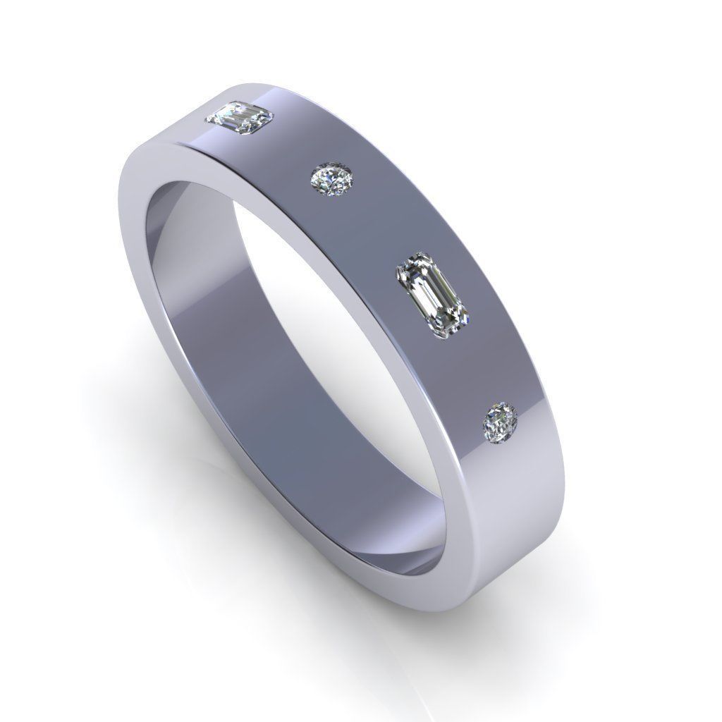 Men Diamond Ring R4 3D print model_2