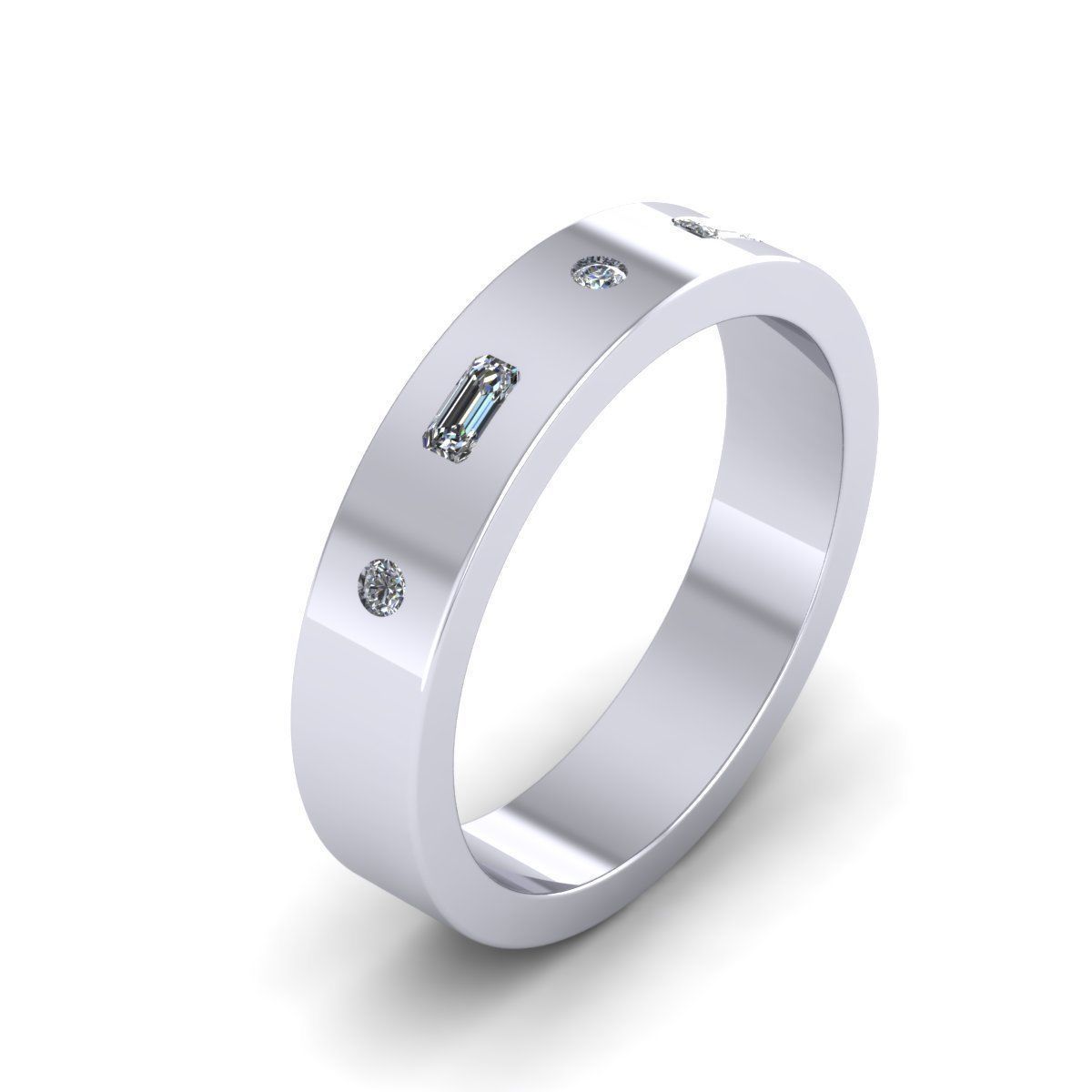 Men Diamond Ring R4 3D print model_7