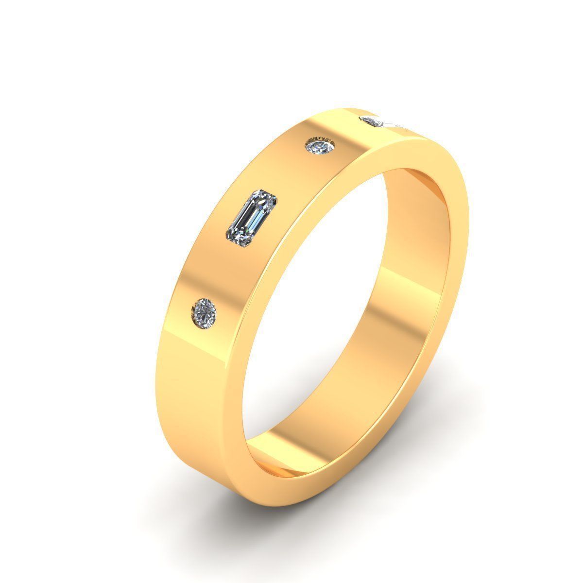Men Diamond Ring R4 3D print model_6