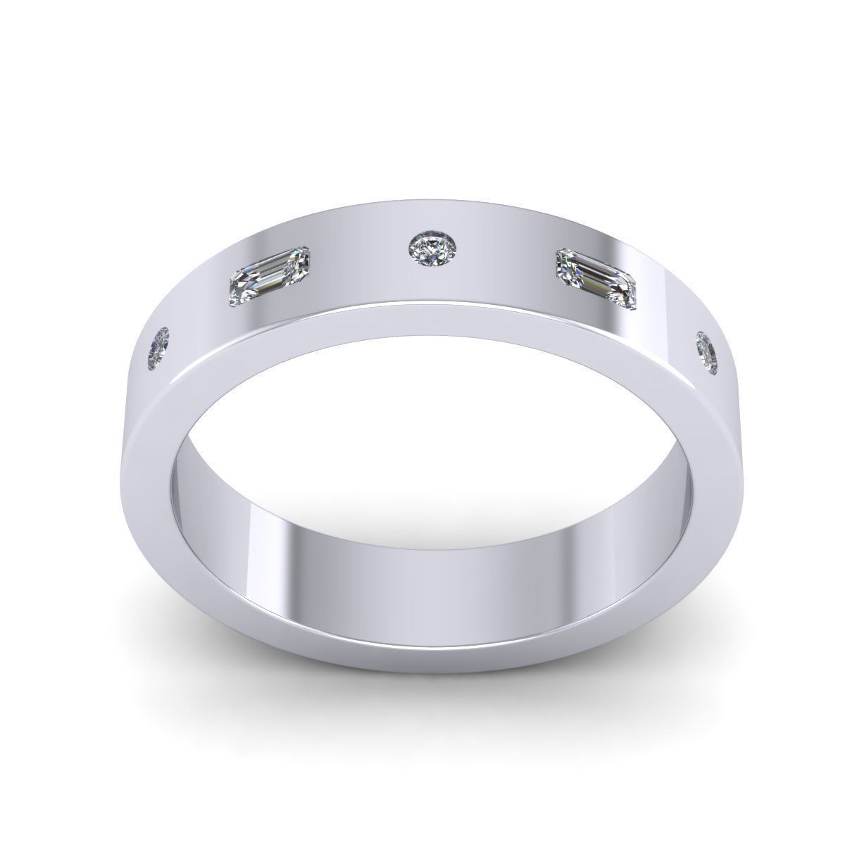 Men Diamond Ring R4 3D print model_4