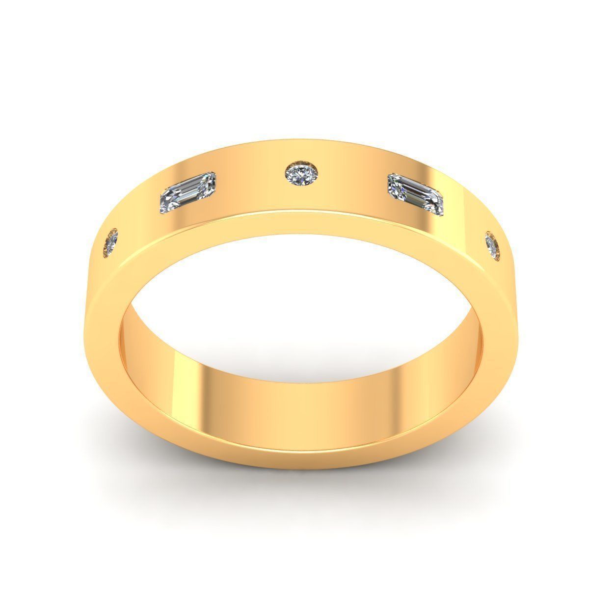 Men Diamond Ring R4 3D print model_5