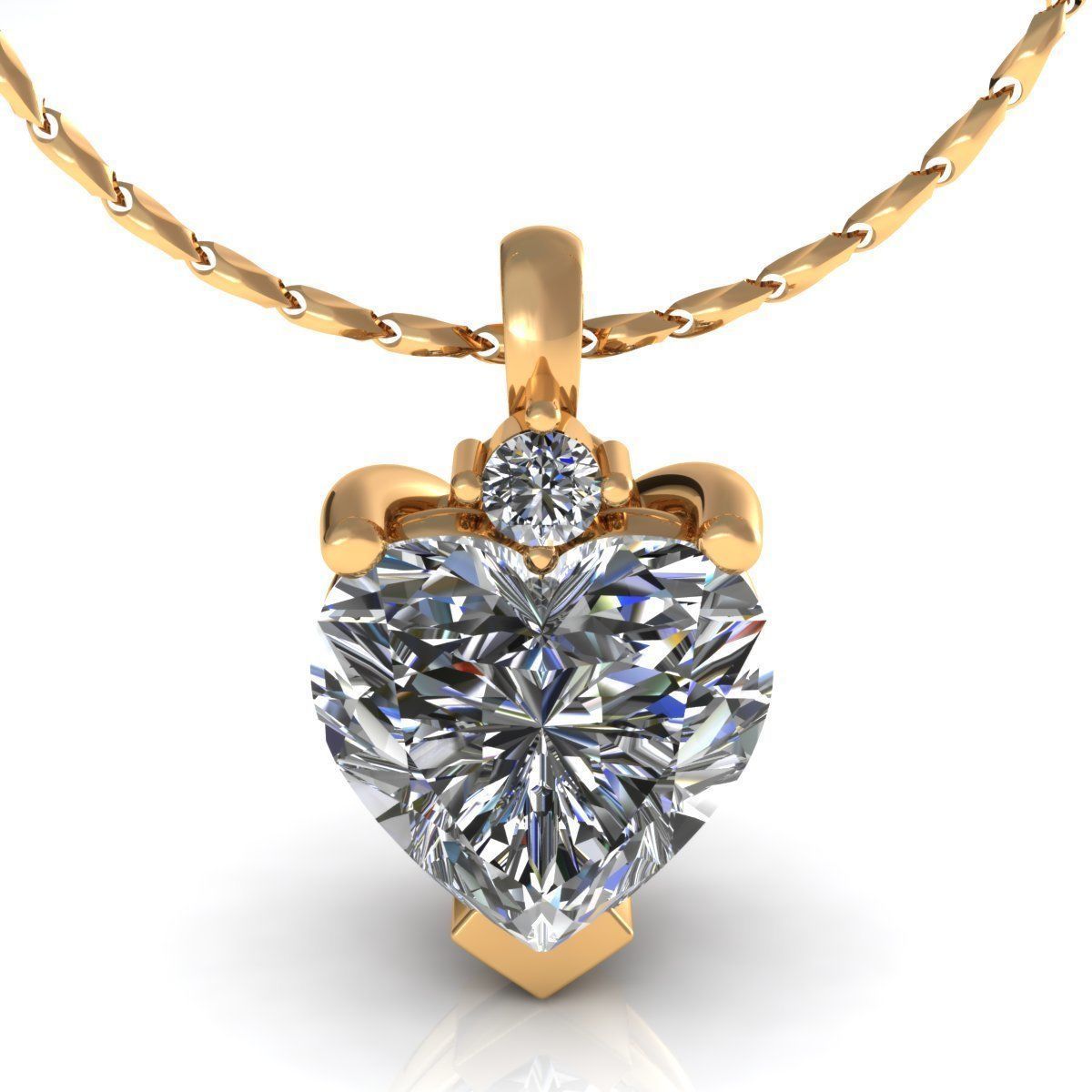 Heart Diamond Necklace 3D print model_1