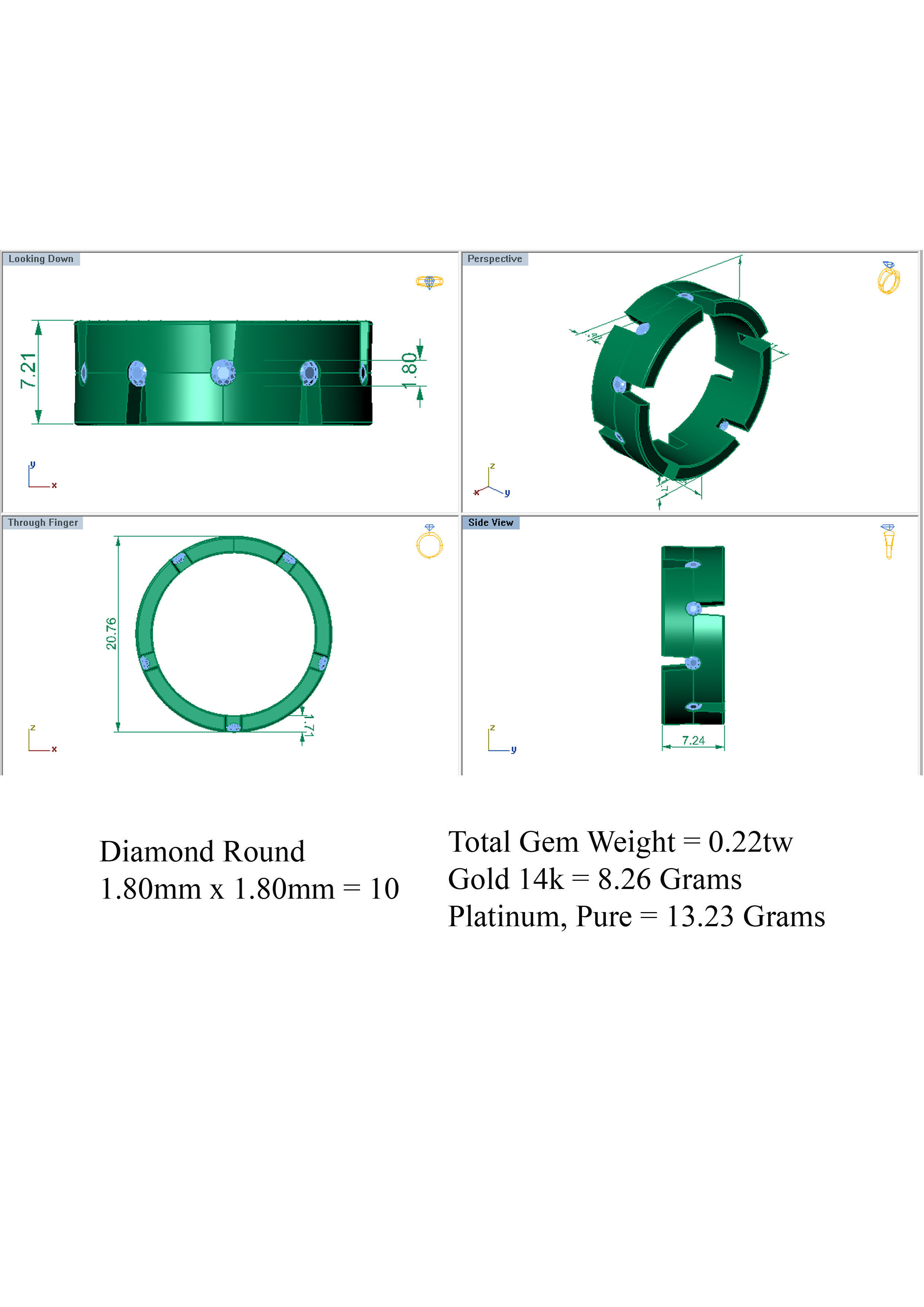 Men Diamond Ring R2 3D print model_12