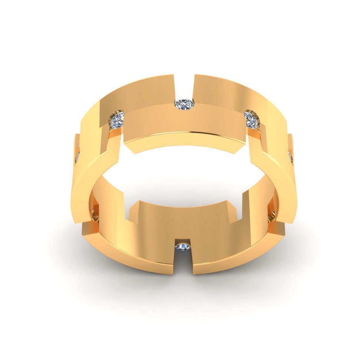 Men Diamond Ring R2 3D print model_5
