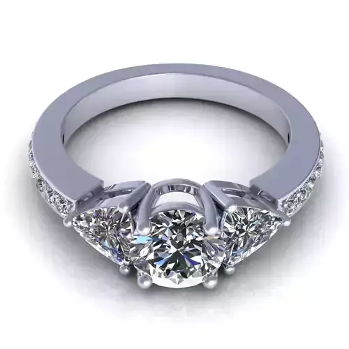 Three-stone Diamond Wedding Ring R4