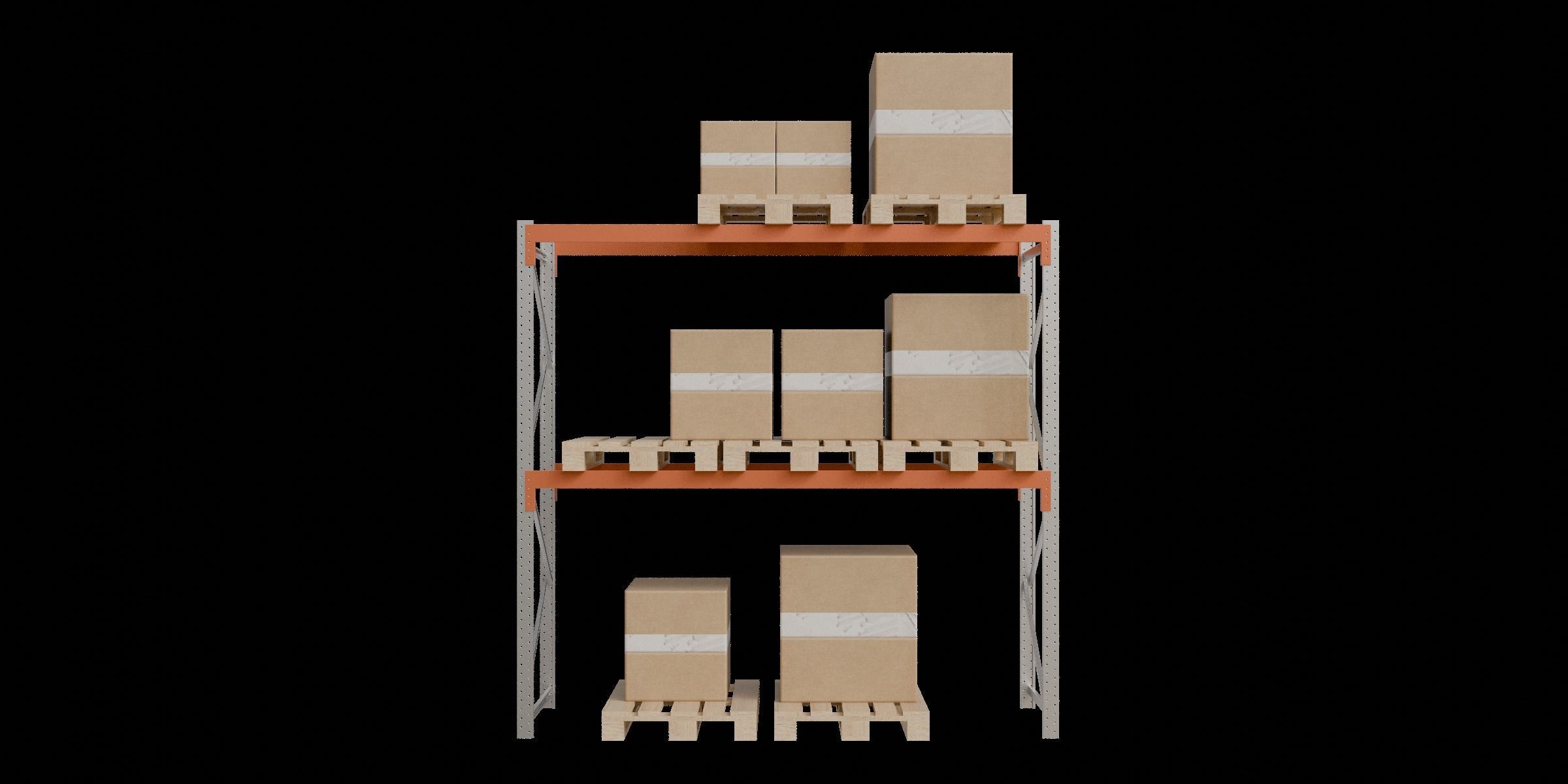 Carton boxes and metal frames Low-poly 3D model_6