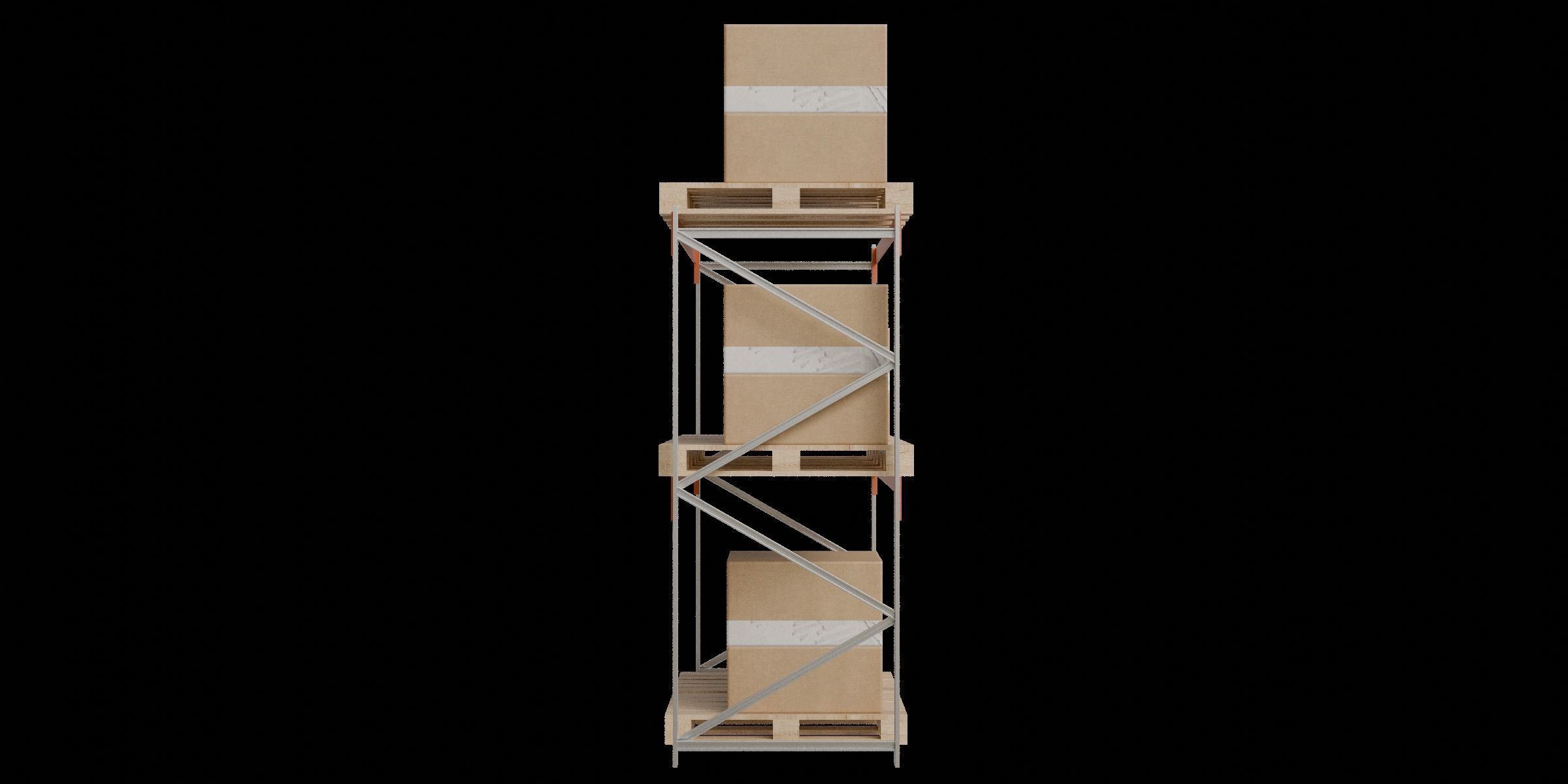 Carton boxes and metal frames Low-poly 3D model_5