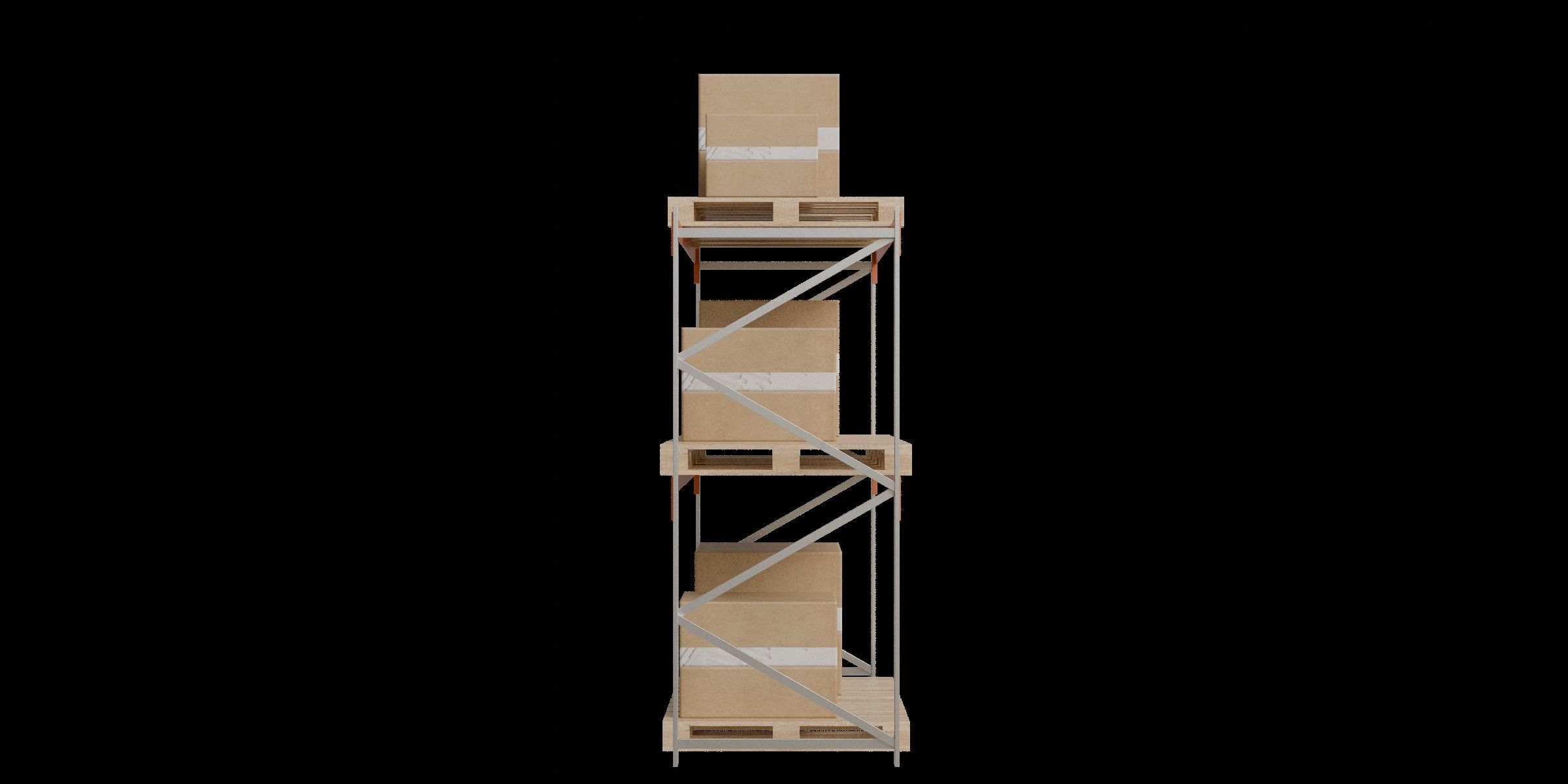 Carton boxes and metal frames Low-poly 3D model_7