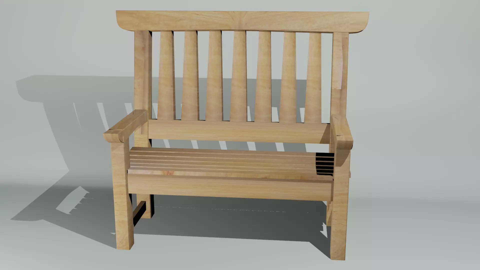 Wooden bench Free low-poly 3D model