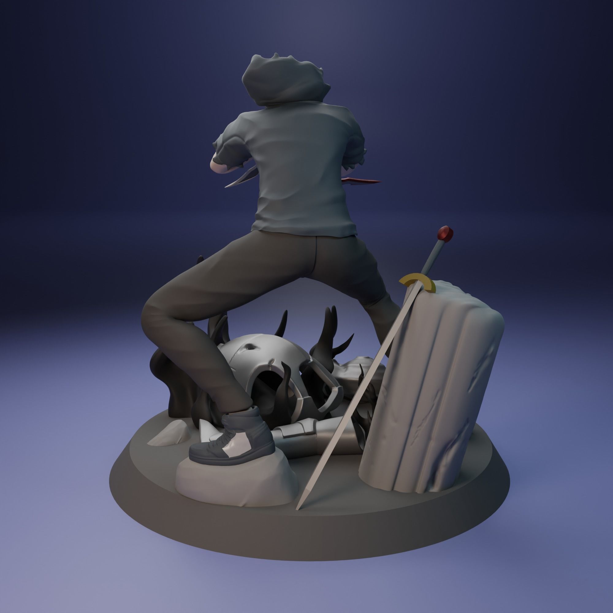 Sung Jin-Woo from Solo Leveling Anime 3D print model_4