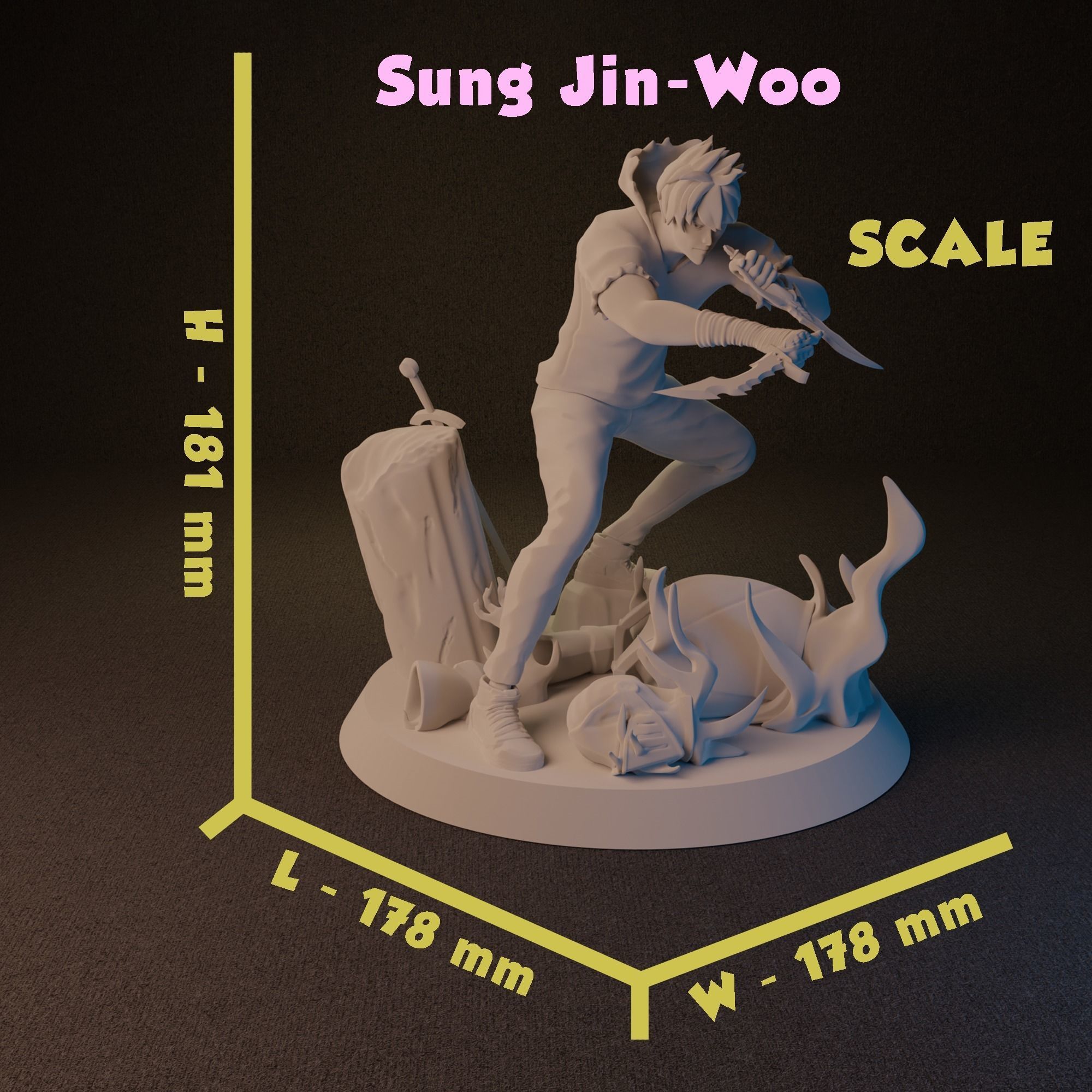 Sung Jin-Woo from Solo Leveling Anime 3D print model_6