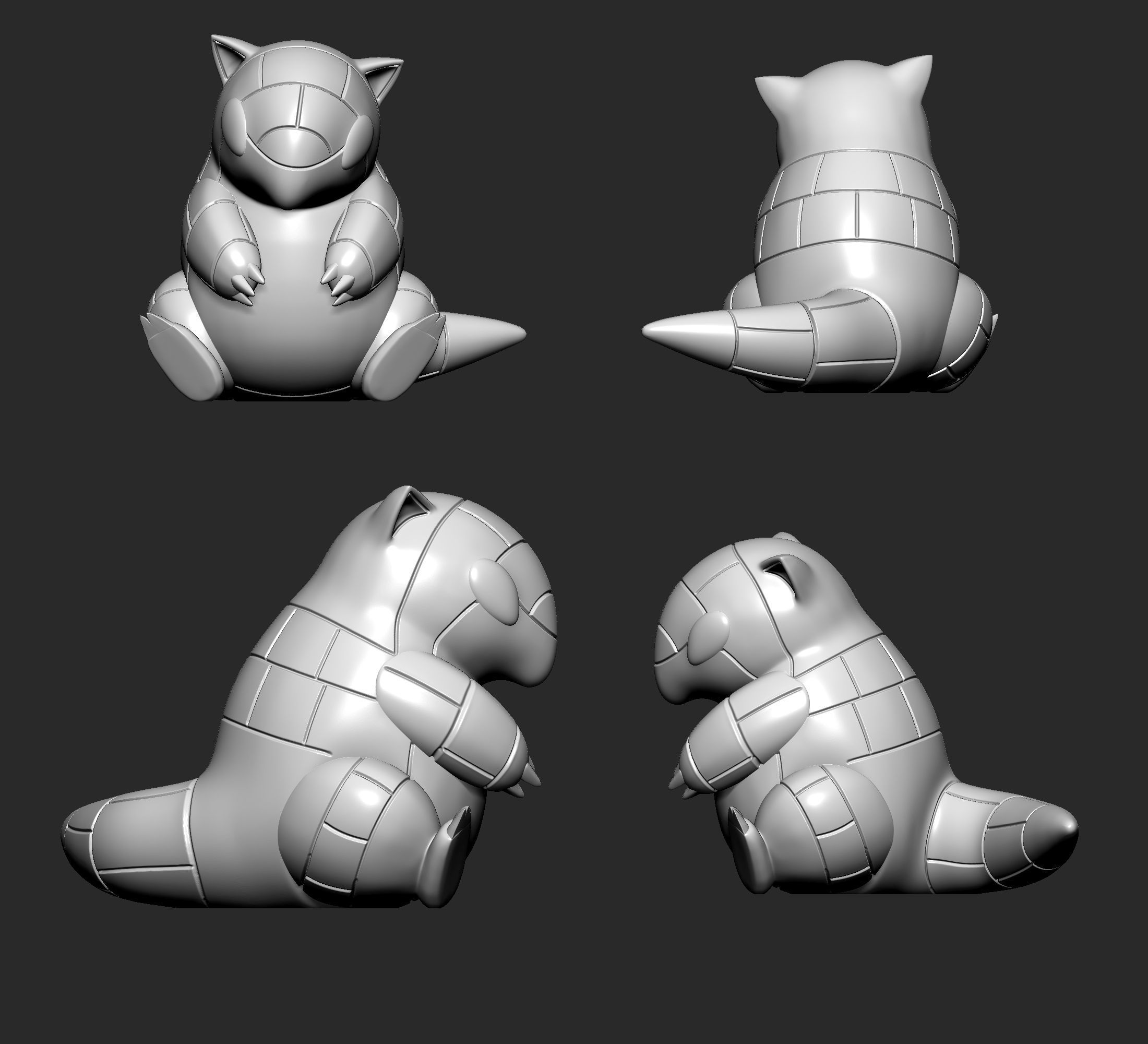Pokemon - Sandshrew with 2 poses 3D print model_3