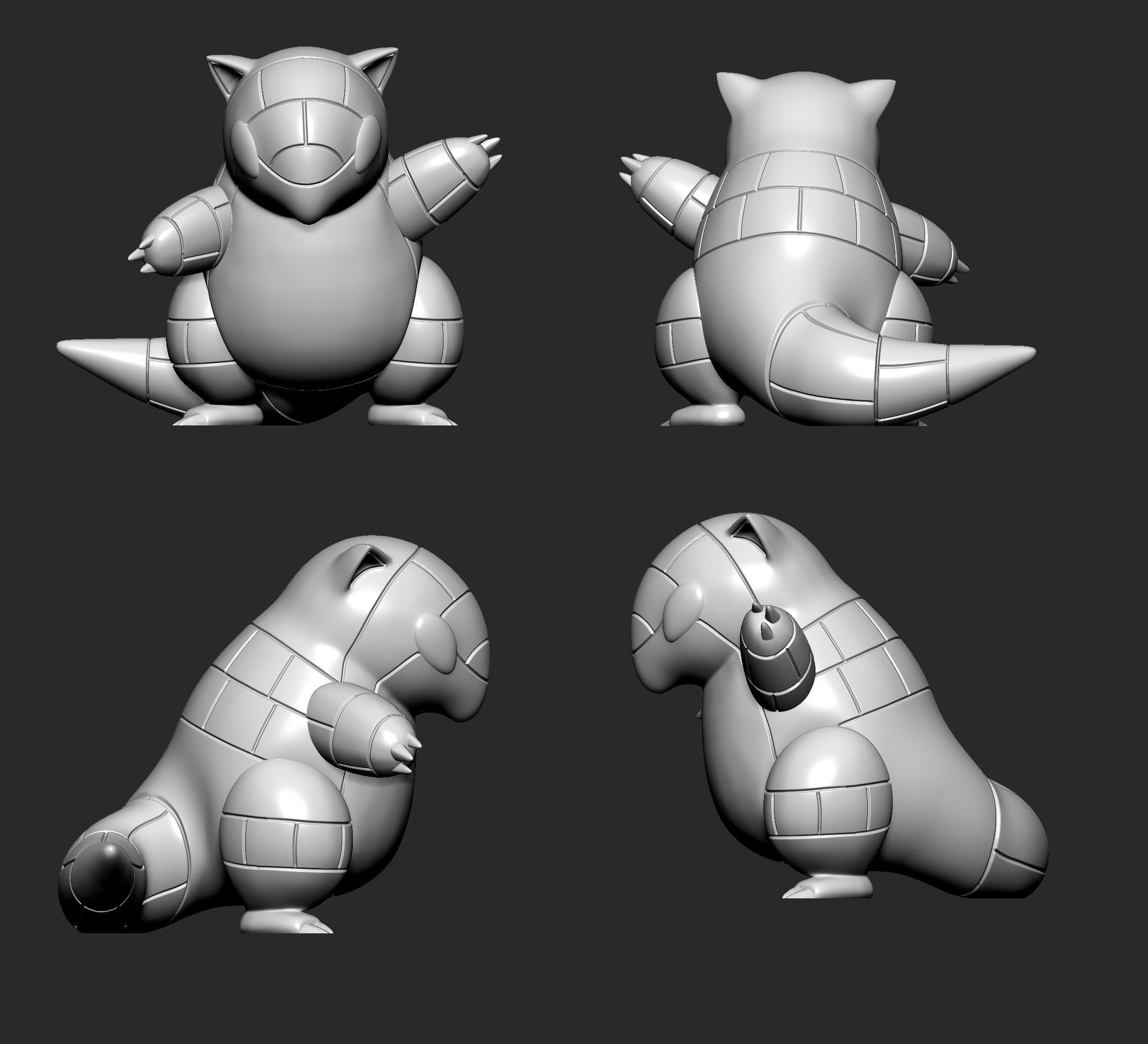 Pokemon - Sandshrew with 2 poses 3D print model_7