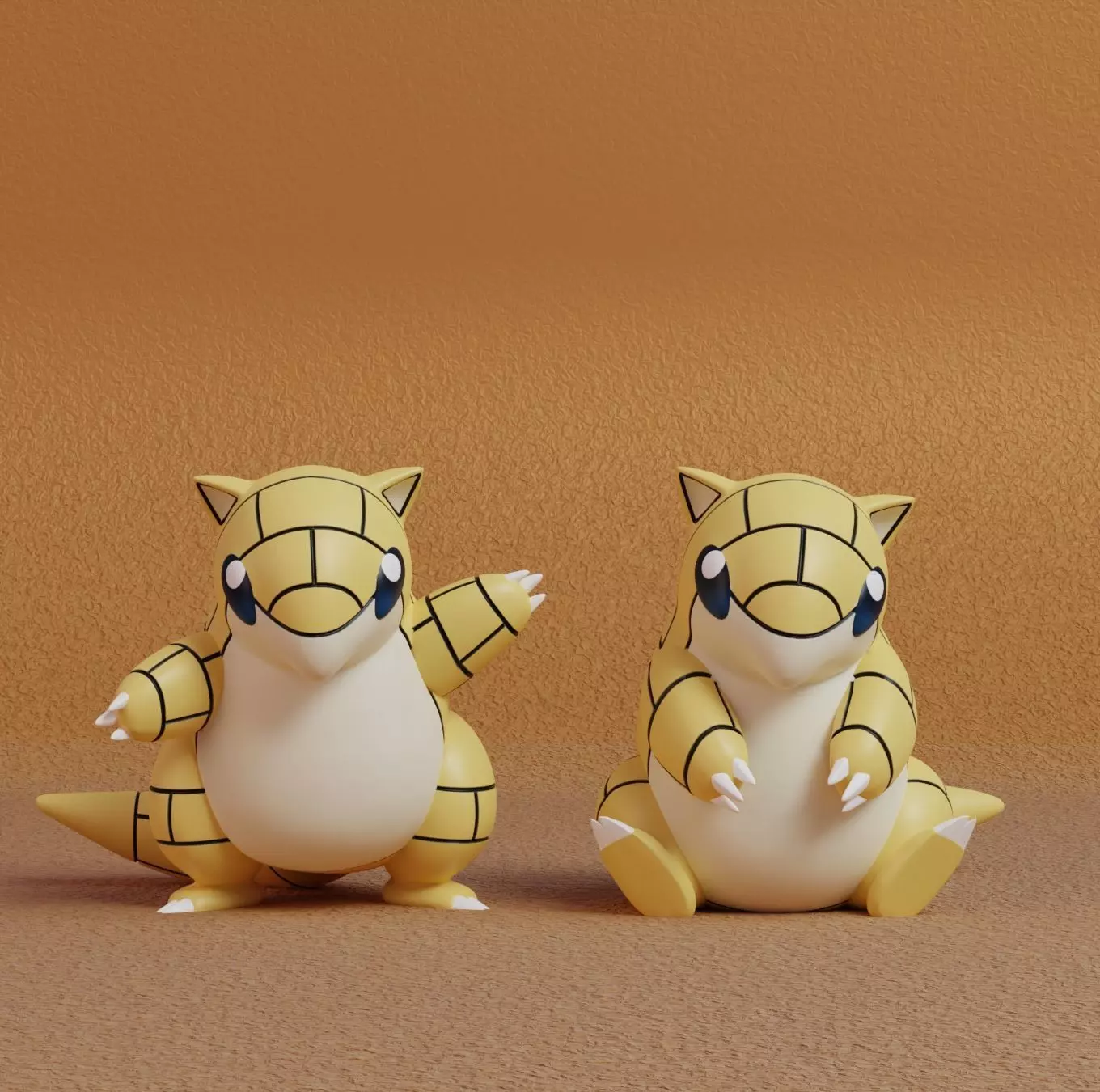 Pokemon - Sandshrew with 2 poses 3D print model_0